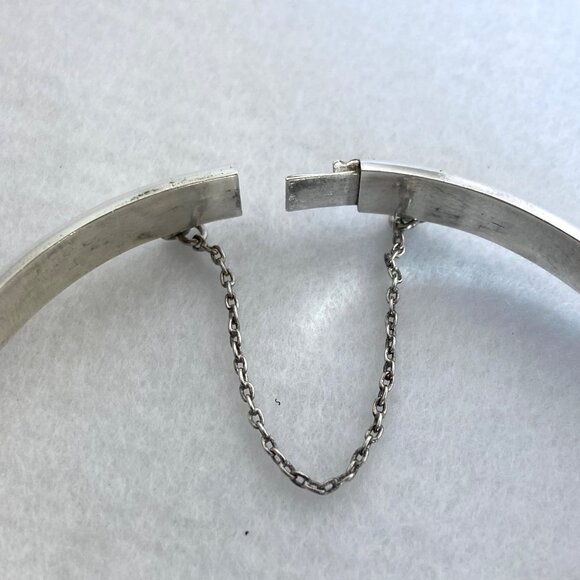 Sterling Silver 925 Polished Round Hinged Stacking Bangle Bracelet 7.25" - Picture 7 of 16